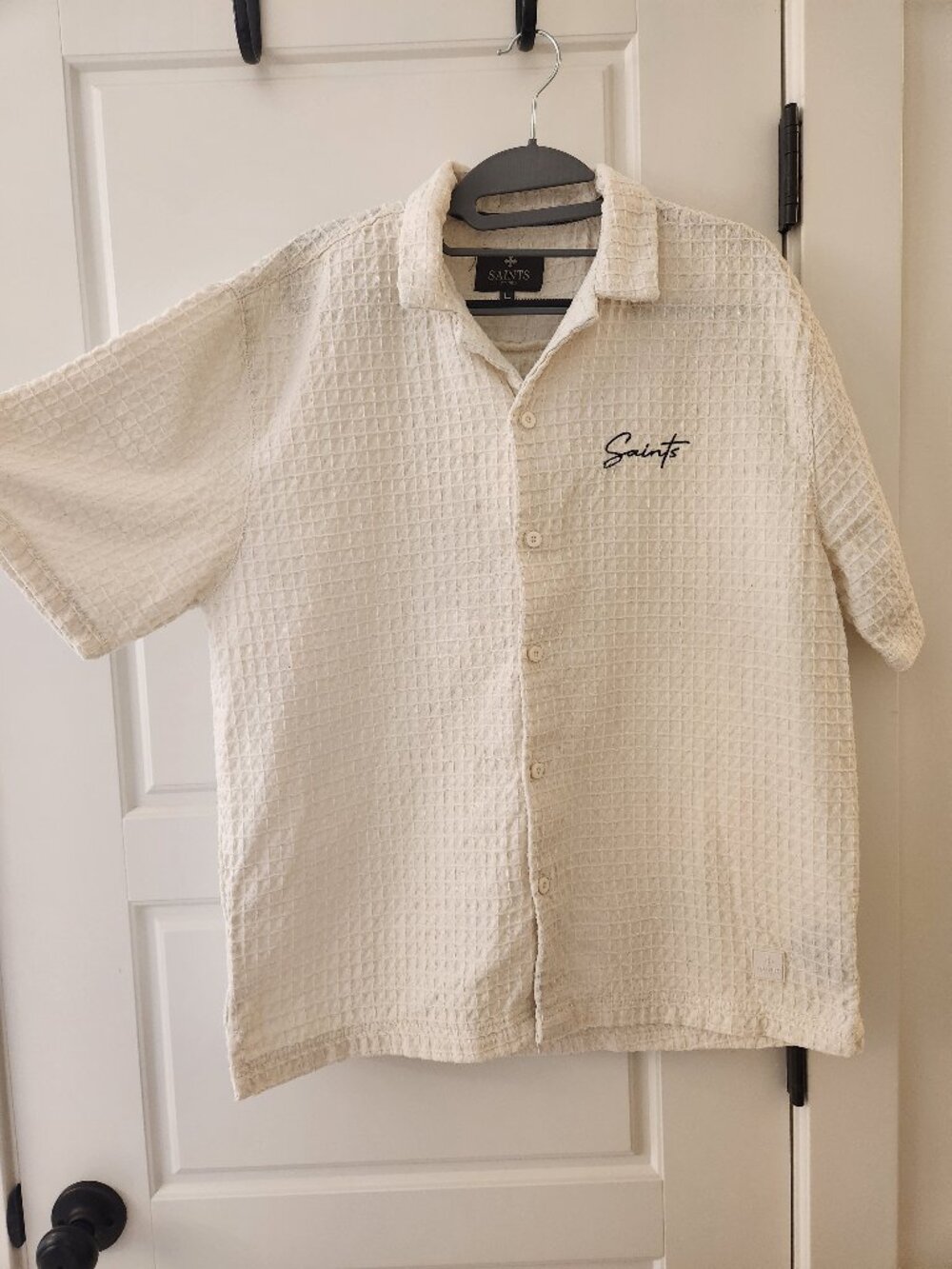 Saints Studio Waffle Knit Camp Collar Shirt